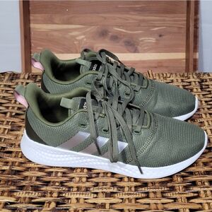ADIDAS WOMENS PUREMOTION RUNNING SHOE - OLIVE Sz 9.5